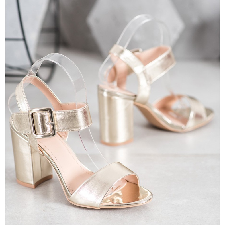 Small Swan Sandály Na Tyči S Eko Kůže zlatý 1