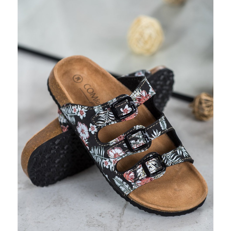 SHELOVET Pohodlné pantofle se vzorem bílý černá vícebarevný 1