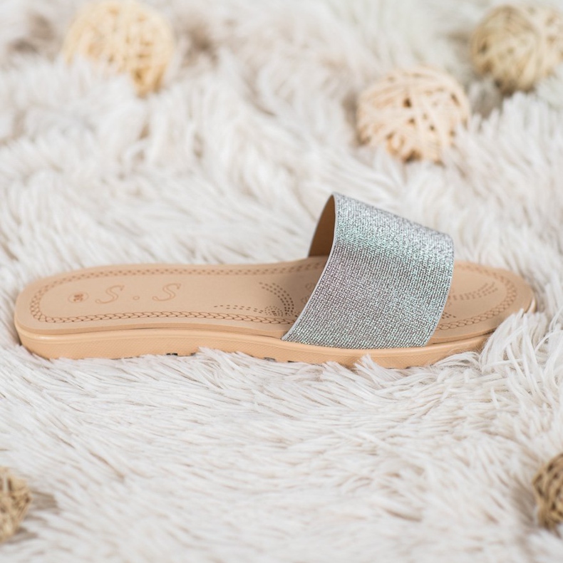 Small Swan Pantofle se třpytkami vícebarevný šedá 1