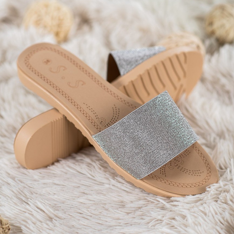 Small Swan Pantofle se třpytkami vícebarevný šedá 2