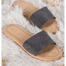 Small Swan Pantofle se třpytkami černá vícebarevný 1