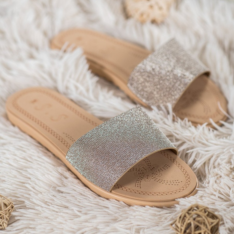 Small Swan Pantofle se třpytkami vícebarevný žlutá 1