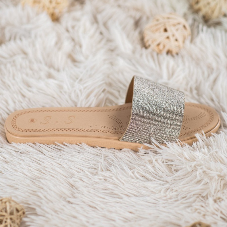 Small Swan Pantofle se třpytkami vícebarevný žlutá 2