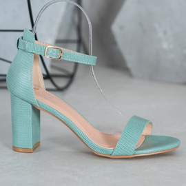 Small Swan Stylové sandály na vysokém podpatku zelená 2