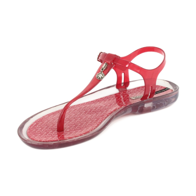 Žabky Grendha Clear / red bezbarvý červený 1