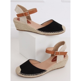 Černé espadrilky na klínové patě S-820 Black černý 1