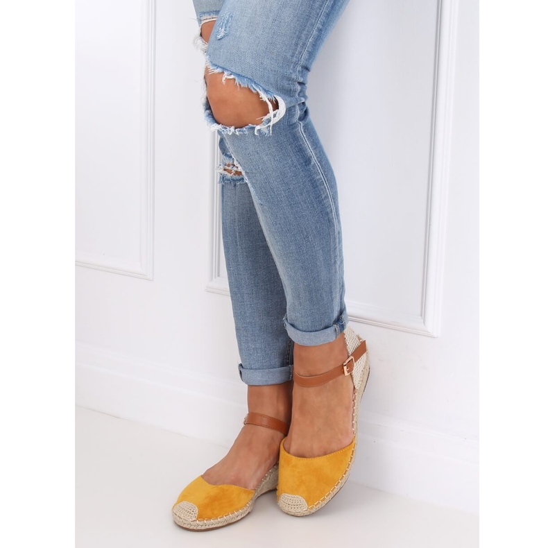 Espadrilky na klíncích medové S-820 žluté žluť 1