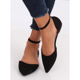 Černé HD-100 Černě broušené balerínky černý 1