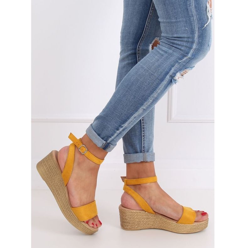 Sandály na klín med 019-18 Žlutá 1