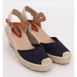 Espadrilky na klínech, tmavě modrá S-819 modrá námořnická modř 1