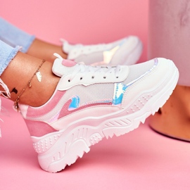 BUGO Dámská sportovní obuv růžová bílá paměť bílý růžový 1