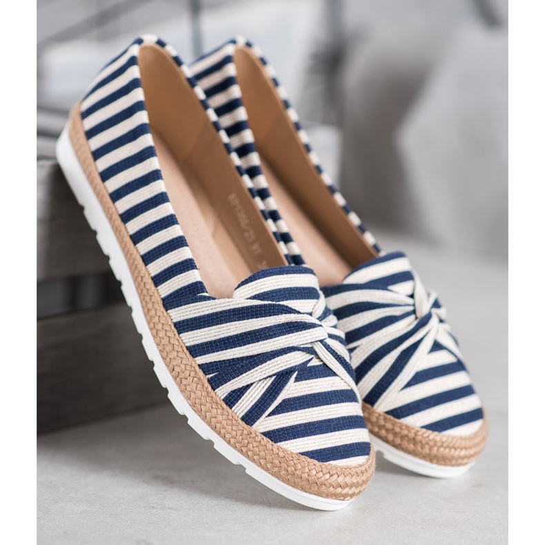 Filippo Nazouvací boty s pruhy bílý modrý 1