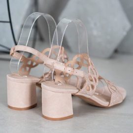 Filippo Sandály na sloupek s kubickým zirkonem hnědý 2 Filippo Sandály na sloupek s kubickým zirkonem hnědý 2