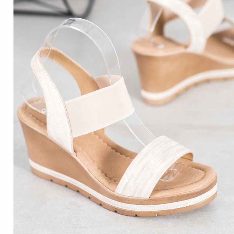 Sea Elves Stylové sandály na klínku hnědý 1