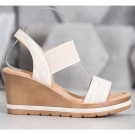 Sea Elves Stylové sandály na klínku hnědý 2