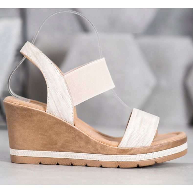 Sea Elves Stylové sandály na klínku hnědý 2