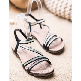 Camo Pohodlné nazouvací sandály černý 1