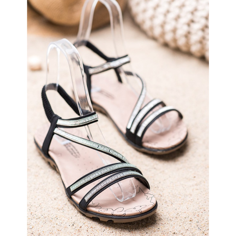 Camo Pohodlné nazouvací sandály černá 1