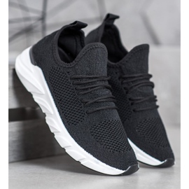 Lemax Textilní tenisky na platformě černý 2