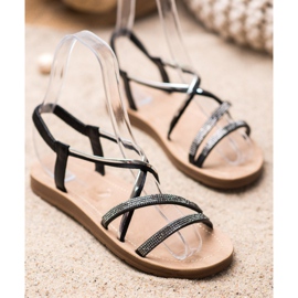 Sea Elves Sandály se stříbrnými ozdobami černá 1