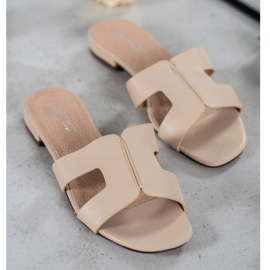 SHELOVET Klasické pantofle z ekologické kůže hnědý 1