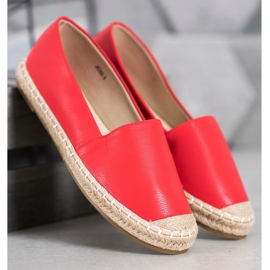 SHELOVET Lehké espadrilky z ekokůže červený 1