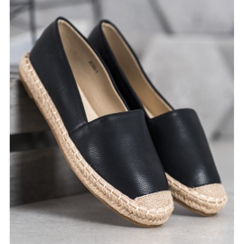 SHELOVET Lehké espadrilky z ekokůže černý 1