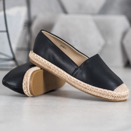 SHELOVET Lehké espadrilky z ekokůže černý 2