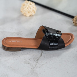 SHELOVET Elegantní pantofle z eko kůže černá 2