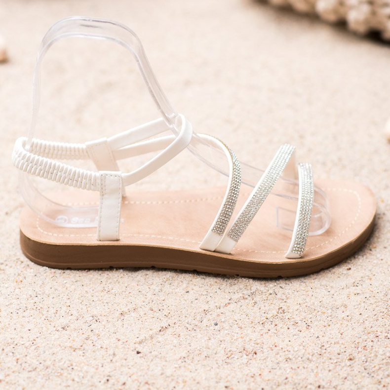 Sea Elves Elegantní nazouvací sandály bílý 1