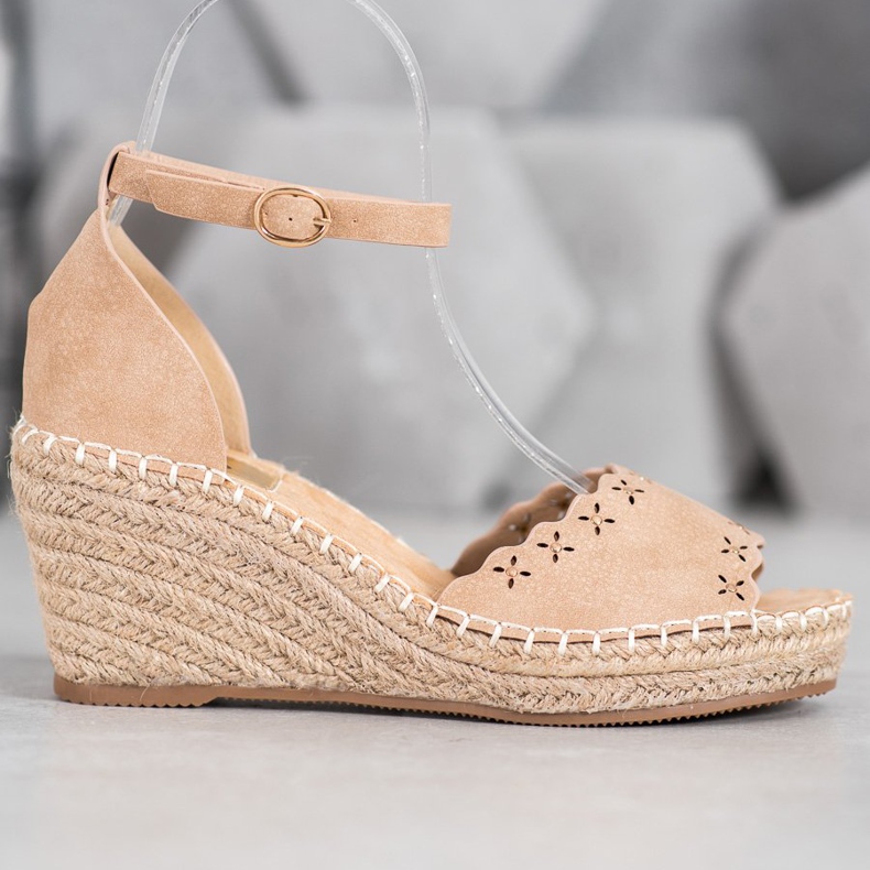 Evento Sandály S Prolamovaným Vzorem hnědý 1