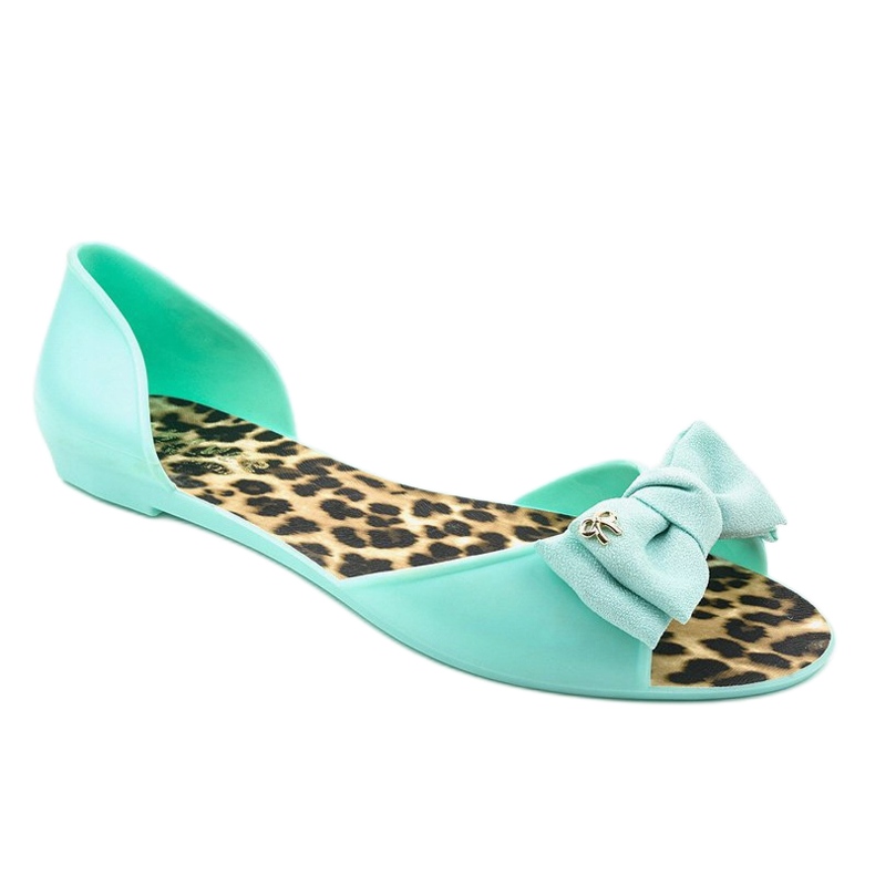 Modré sandály s leopardím potiskem KM01-8 modrý 1 Modré sandály s leopardím potiskem KM01-8 modrý 1