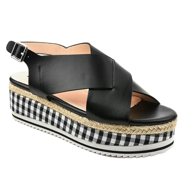 Černé sandály na platformě 1507-1 černá 1