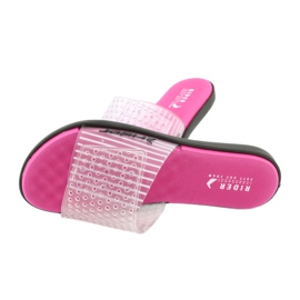 Bazénové pantofle Rider 82740 bezbarvý černý růžový 3