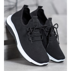 SHELOVET Černé prolamované boty černý 1