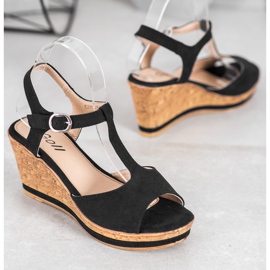 GOLL Semišové klíny černý 1