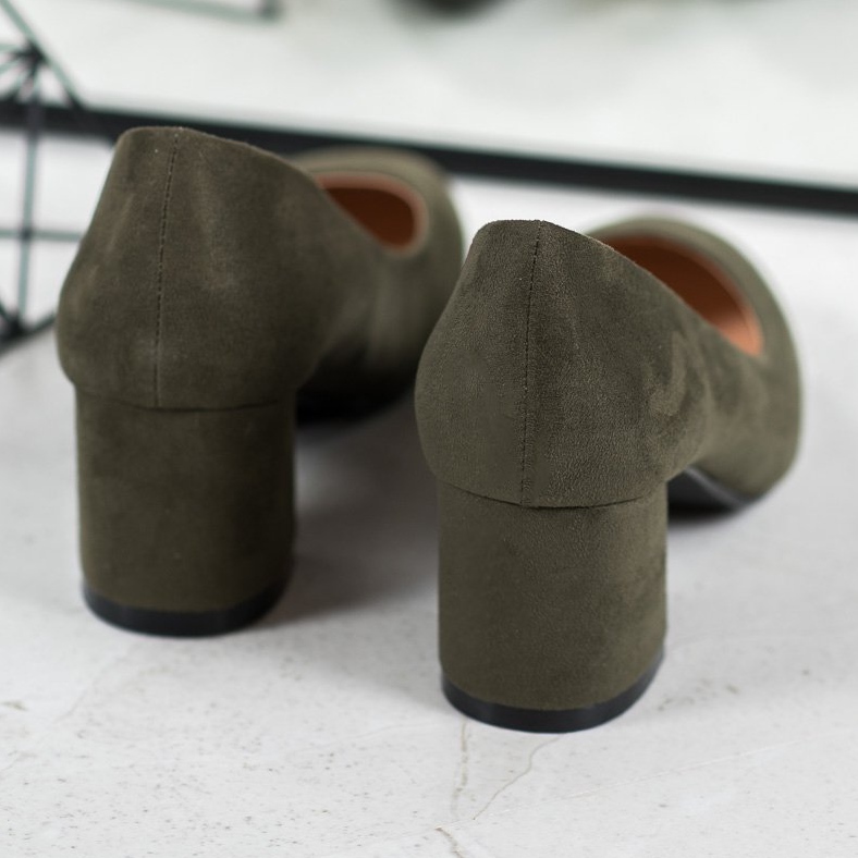 Fama Semišové Lodičky Na Sloupu zelený 1