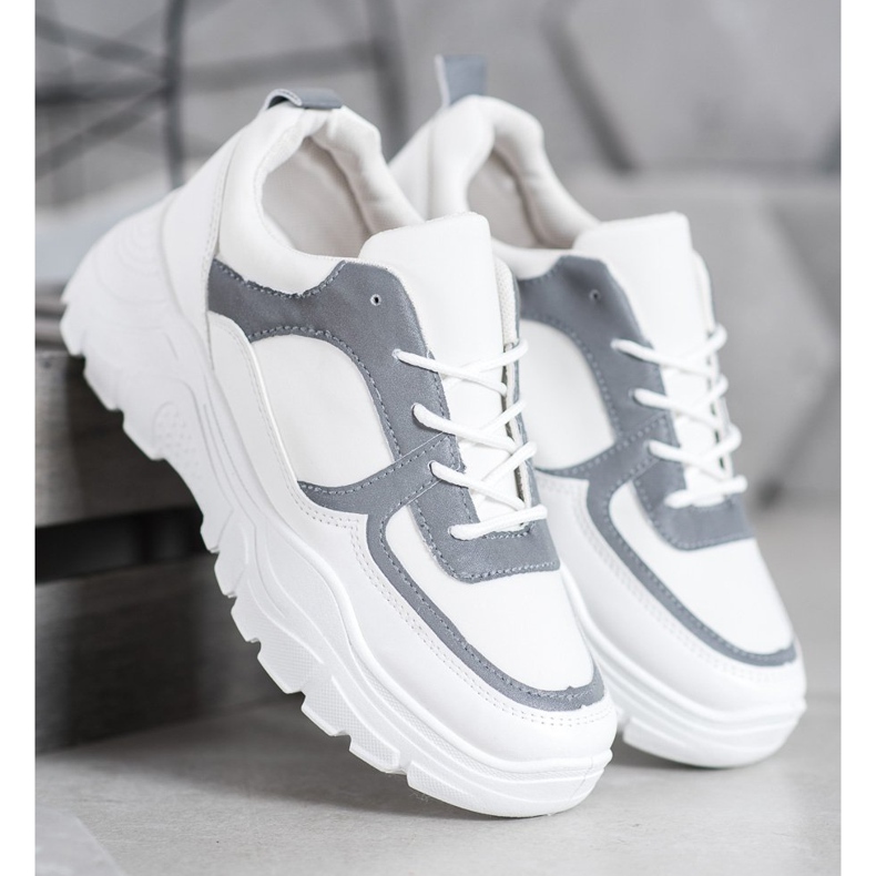 SHELOVET Módní šněrované tenisky bílý 1 SHELOVET Módní šněrované tenisky bílý 1