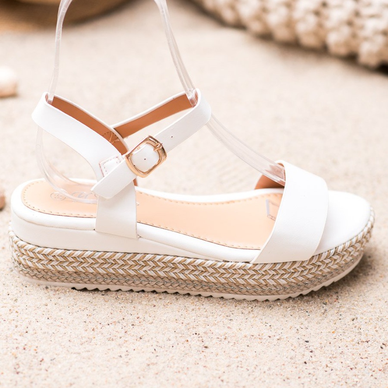 Weide Bílé sandály s ozdobnou platformou bílý 1