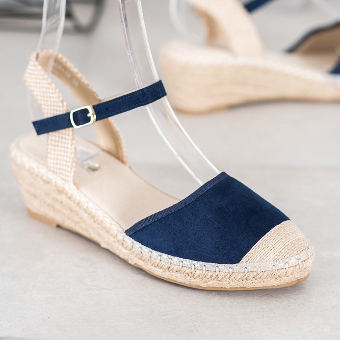 Best Shoes Tmavě modré sandály Espadrilles modrý 1