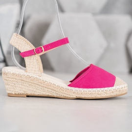 Best Shoes Růžové sandály Espadrilles růžový 2