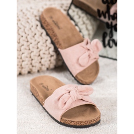 Evento Semišové pantofle na platformě růžový 2