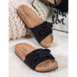 Evento Semišové pantofle na platformě černý 1