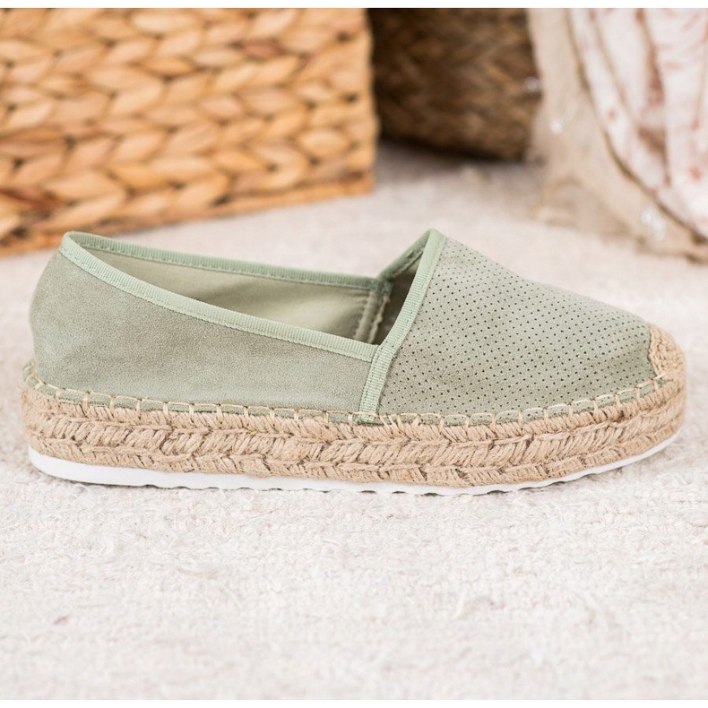 Seastar Prolamované espadrilky se semišem zelený 2