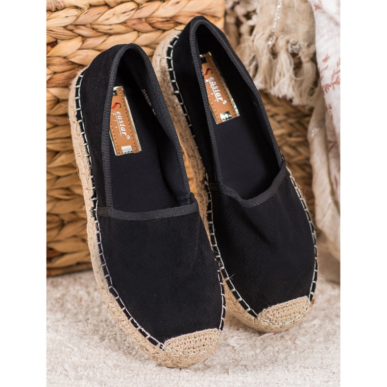 Seastar Prolamované espadrilky se semišem černá 1 Seastar Prolamované espadrilky se semišem černá 1