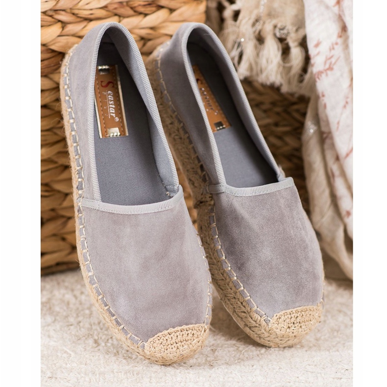 Seastar Espadrilky ze šedého semiše šedá 1