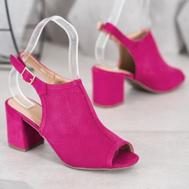 SHELOVET Klasické uzavřené sandály růžový 1