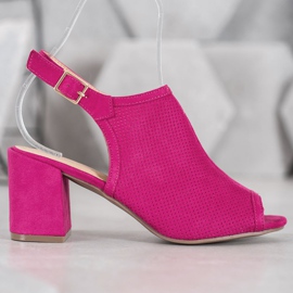 SHELOVET Klasické uzavřené sandály růžový 2