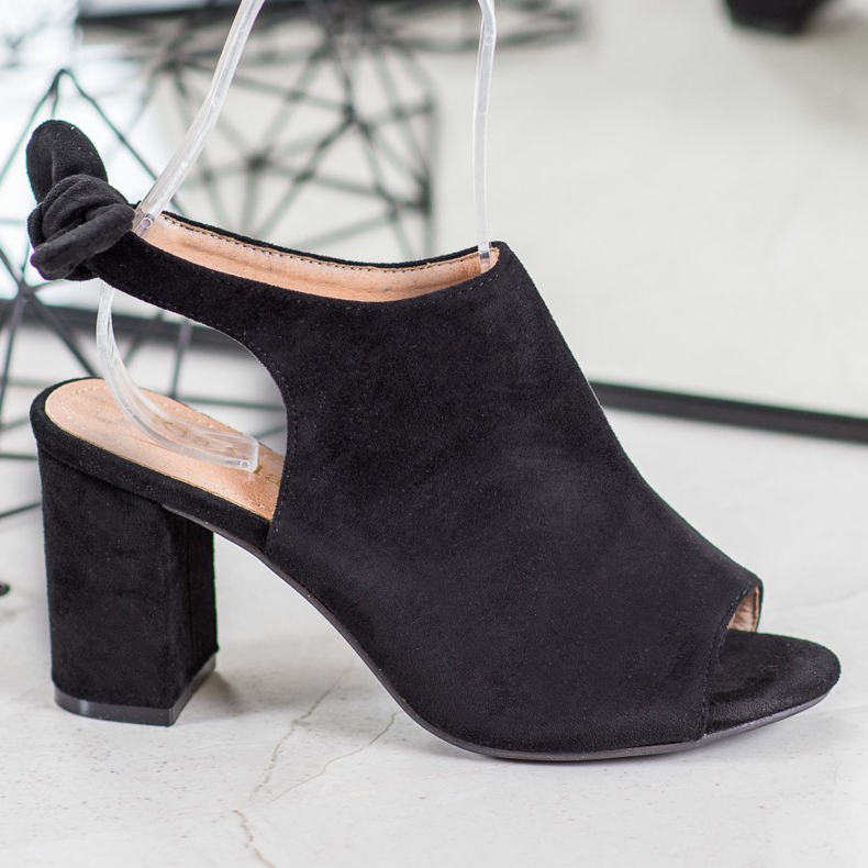 SHELOVET Sandály na vysokém podpatku černá 2