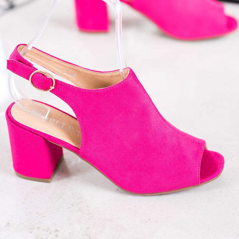 SHELOVET Klasické sandály na vysokém podpatku růžový 1